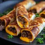 Easy Garlic Butter Beef Cheeseburger Rollups Recipe