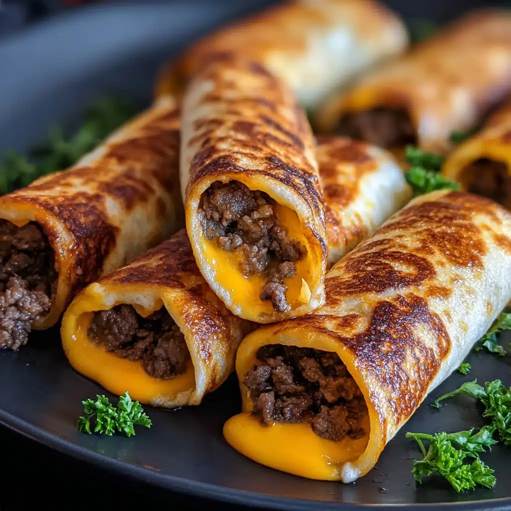 Easy Garlic Butter Beef Cheeseburger Rollups Recipe - Recipe Image