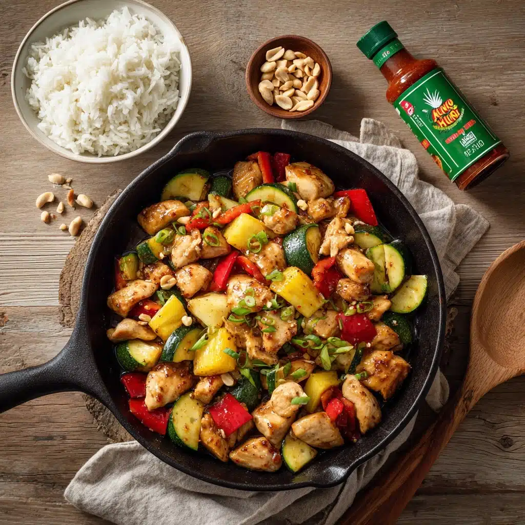 Easy Weeknight Kung Pao Pineapple Chicken Stir Fry Recipe - Recipe Image