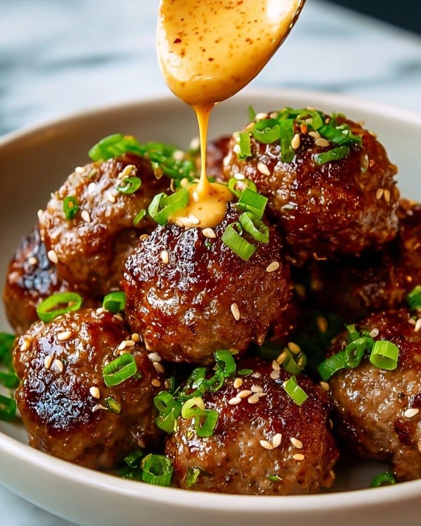 The Best Korean BBQ Meatballs with Spicy Mayo Dip Recipe