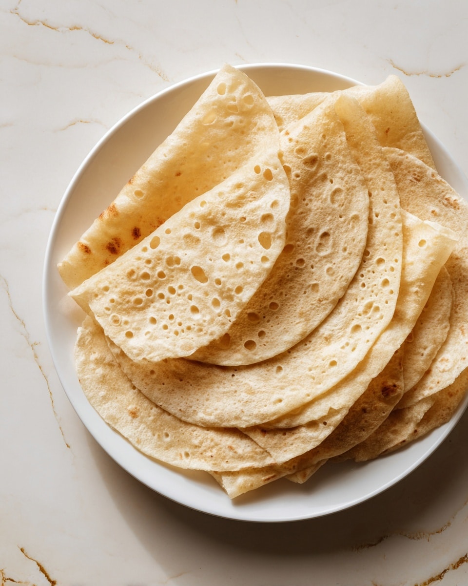 A white plate holds three rolled crepes, two are cut in half to show thin, light golden layers with a soft, slightly porous texture inside, while the third is fully wrapped showing smooth, lightly browned spots on its surface. Above the plate, there is a white bowl with two bright, yellow egg yolks sitting in clear egg whites, and next to it is another white bowl filled with white creamy cheese that looks soft and spreadable, all placed on a white marbled surface. Photo taken with an iphone --ar 4:5 --v 7
