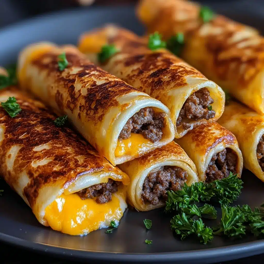 Easy Garlic Butter Beef Cheeseburger Rollups Recipe - Recipe Image