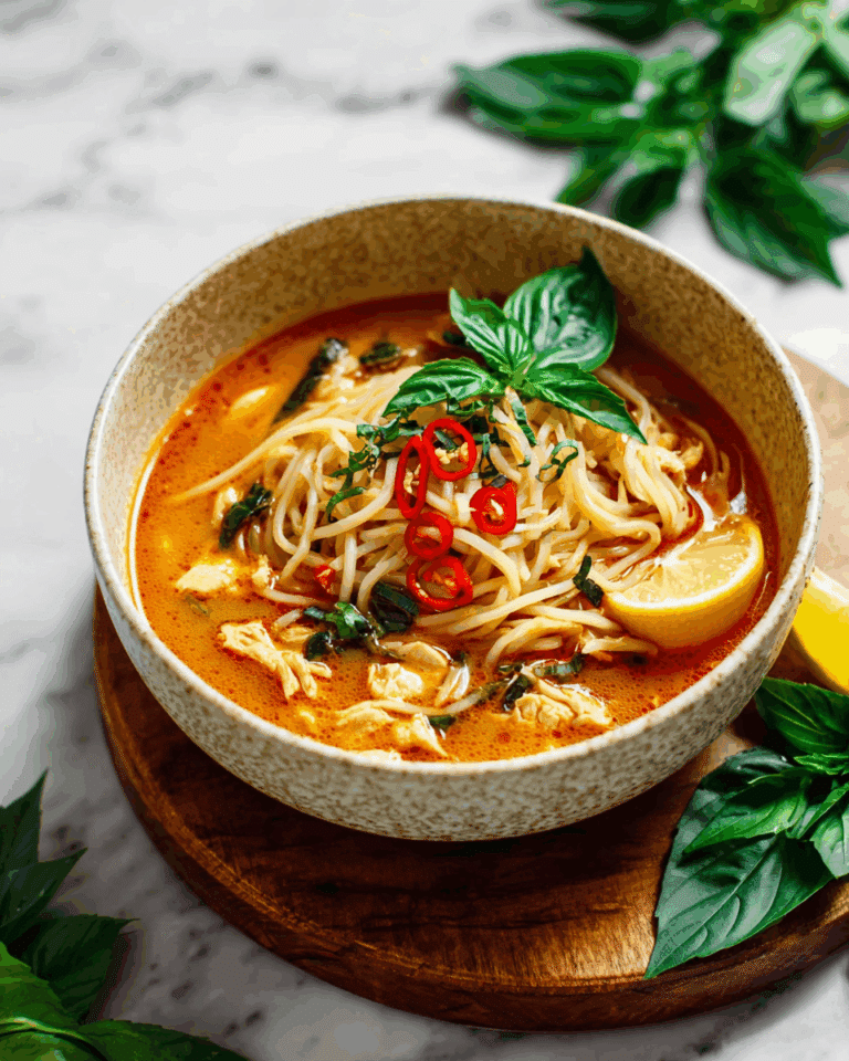 Easy Chicken Thai Red Curry Noodle Soup Recipe