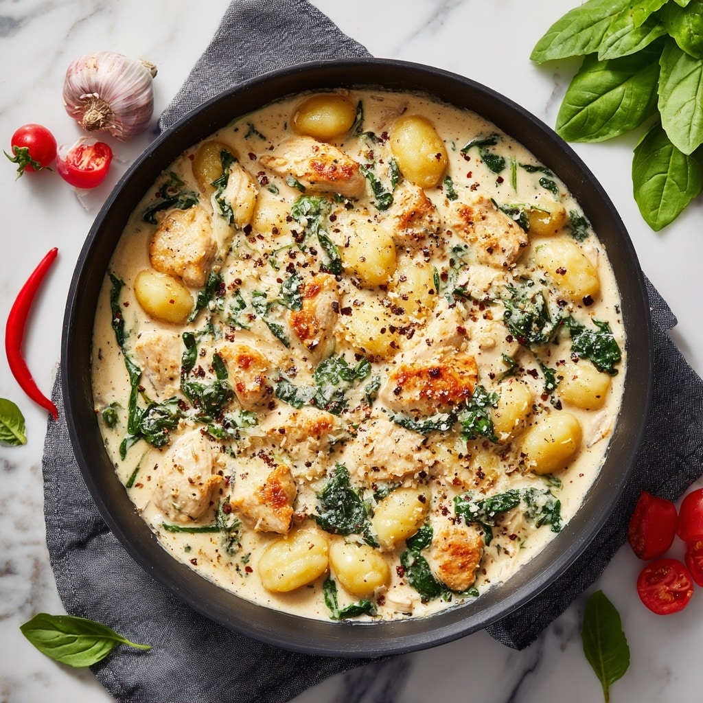 30-Minute Garlic Chicken Gnocchi Skillet Recipe