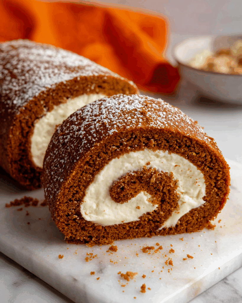 Pumpkin Roll with Cream Cheese Filling Recipe