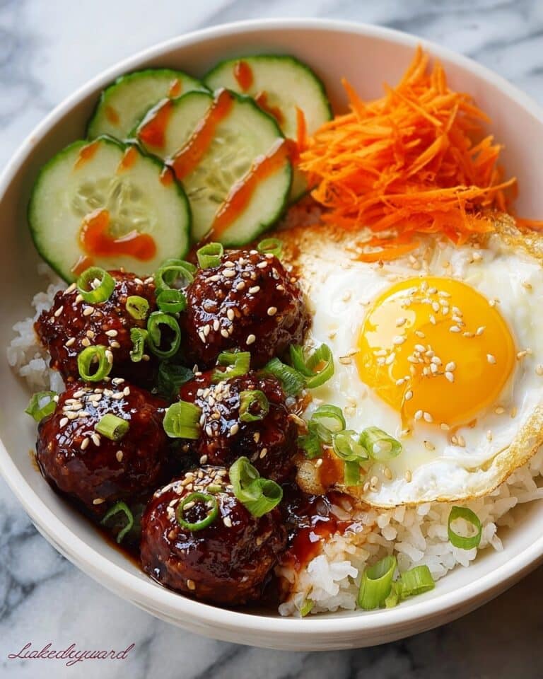 Korean BBQ Meatball Rice Bowls Recipe