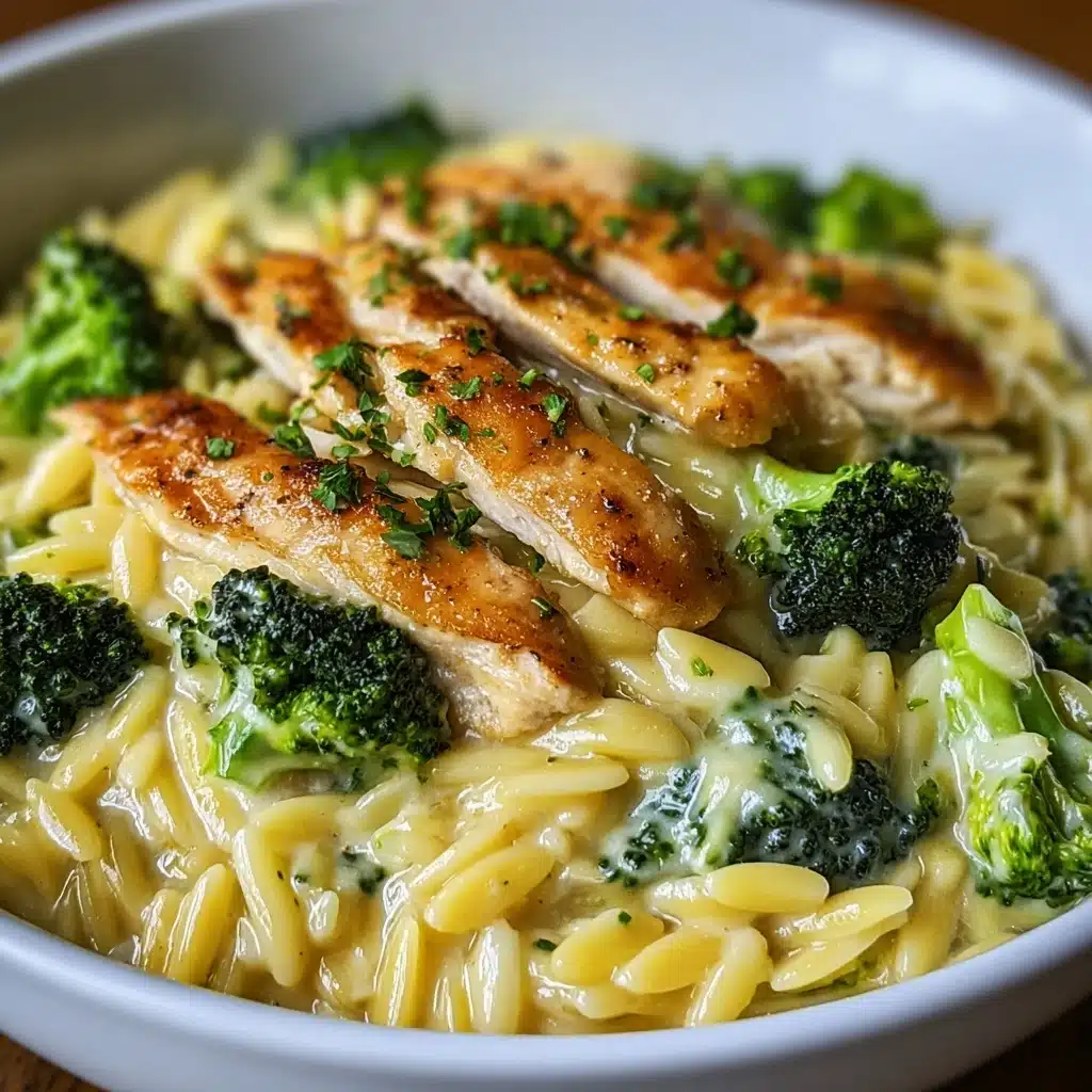 Cheesy Chicken Broccoli Orzo Recipe - Recipe Image