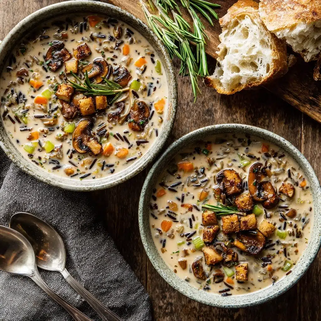 Creamy Wild Rice Chicken Soup with Roasted Mushrooms Recipe - Recipe Image