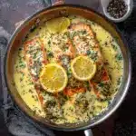 Baked Salmon with Lemon Butter Cream Sauce Recipe