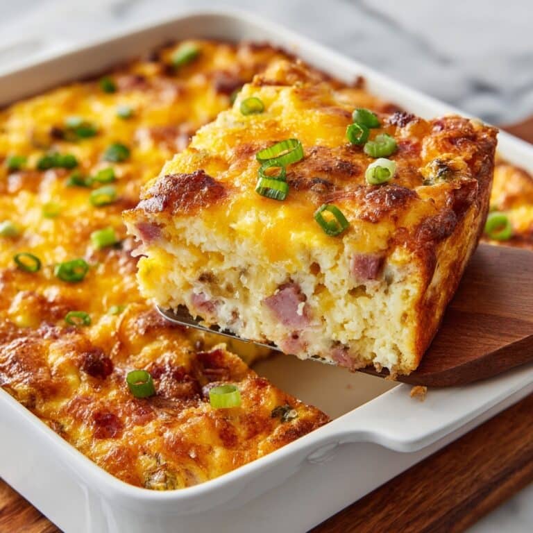 Hash Brown Egg Casserole with Ham, Cheddar, and Monterey Jack Recipe