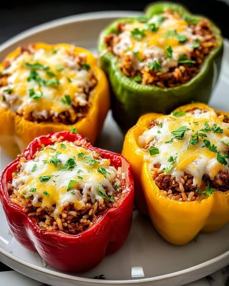 Classic Stuffed Peppers with Beef, Rice, and Cheese Recipe