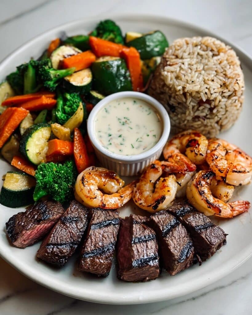 Hibachi Steak & Shrimp Plate with Fried Rice & Veggies Recipe