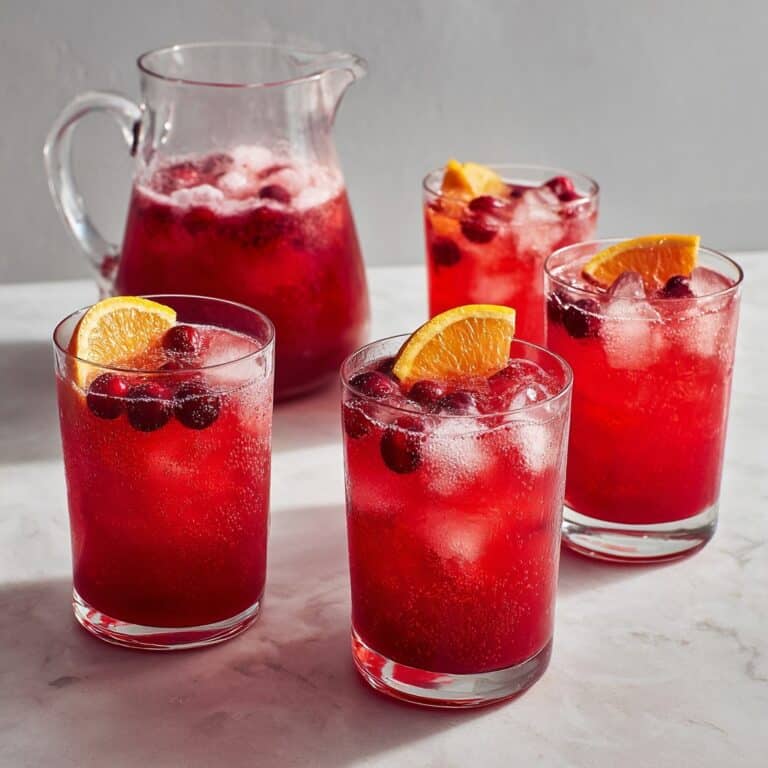 Scarlet Sipper: Cranberry-Apple Juice and Ginger Ale Mocktail Recipe