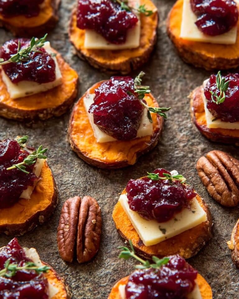 Sweet Potato Rounds with Brie, Cranberry, and Pecans Recipe
