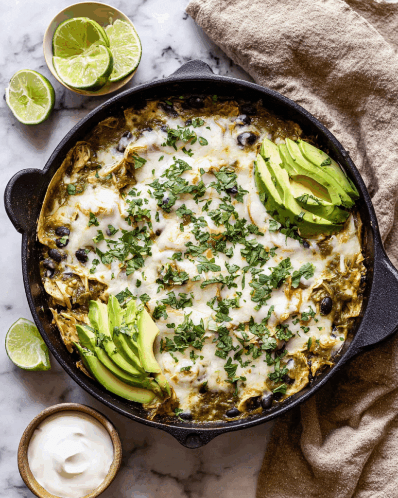 Green Chile Chicken Enchilada Skillet Recipe
