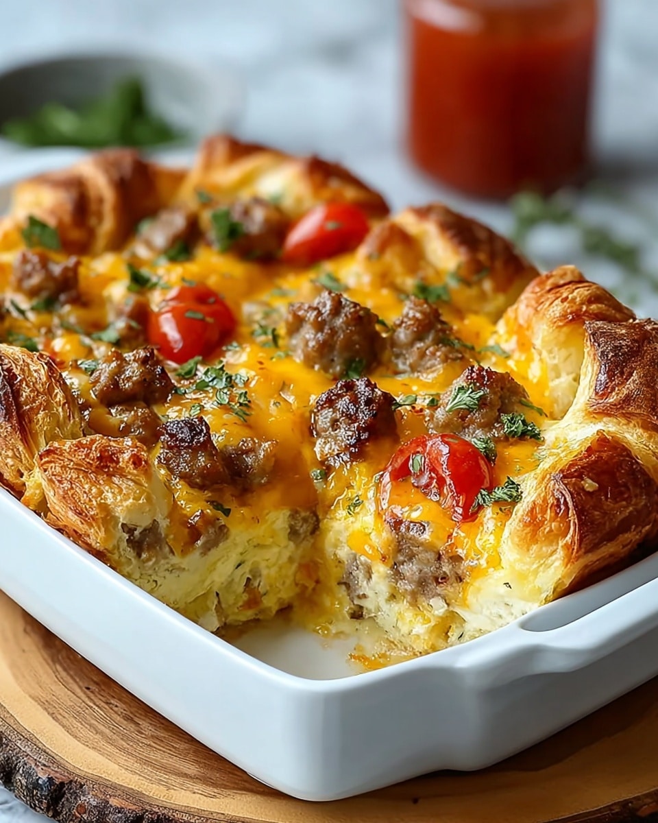 Overnight Croissant Breakfast Casserole Recipe