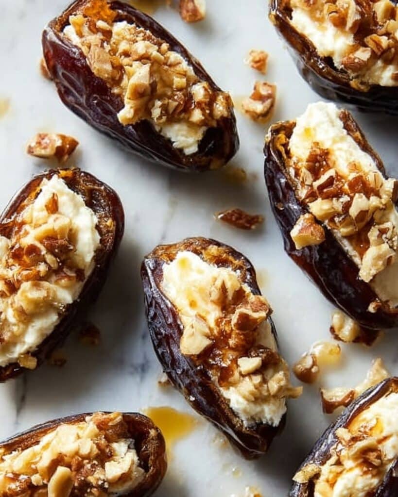 Mascarpone Stuffed Dates with Maple Drizzle Recipe