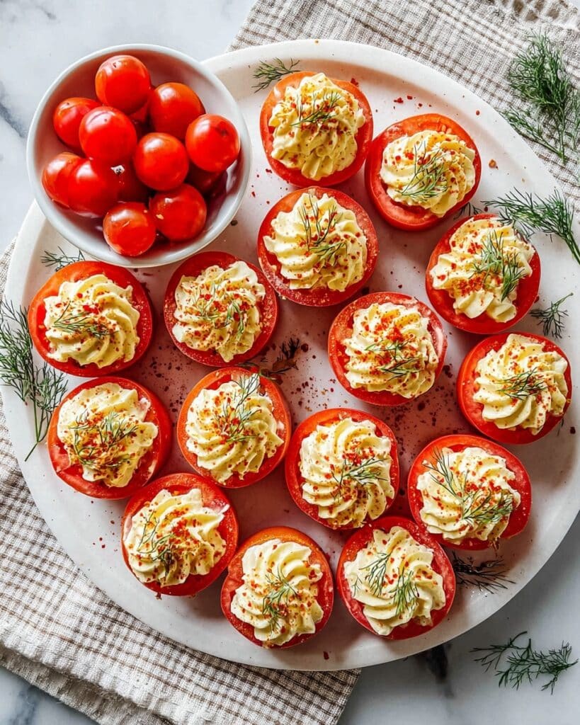 Keto Deviled Egg Stuffed Tomatoes Recipe