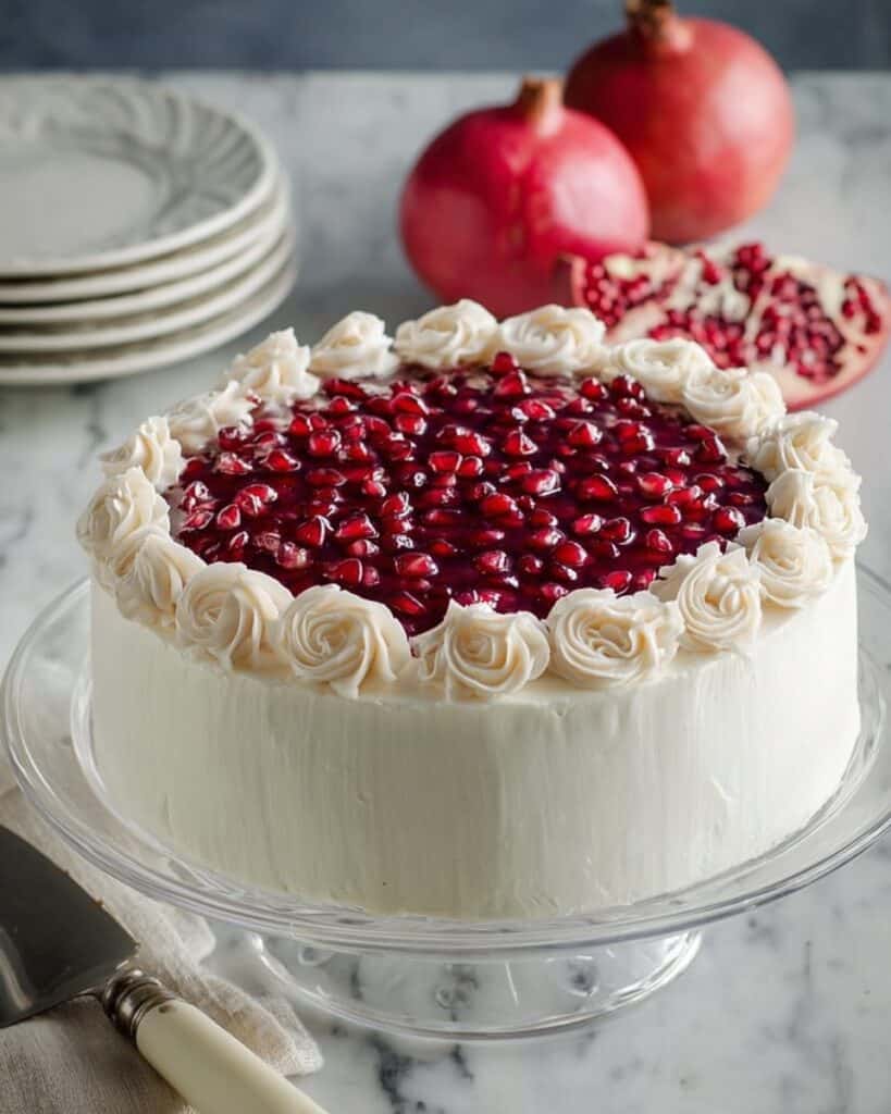 Pomegranate Christmas Cake Recipe