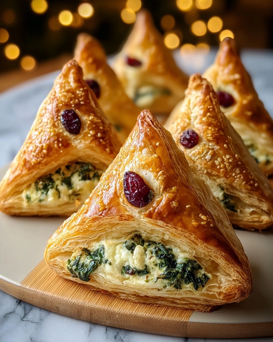 Spinach, Feta and Cranberry Puff Pastry Christmas Trees Recipe