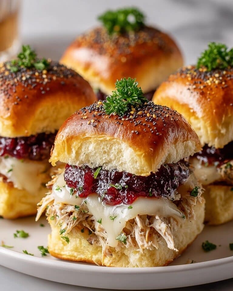 Thanksgiving Leftover Turkey Cranberry Sliders Recipe