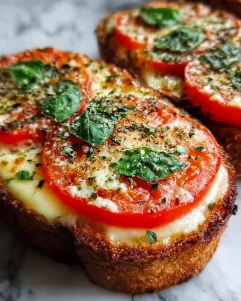 Tomato Basil Garlic Cheese Bread Recipe