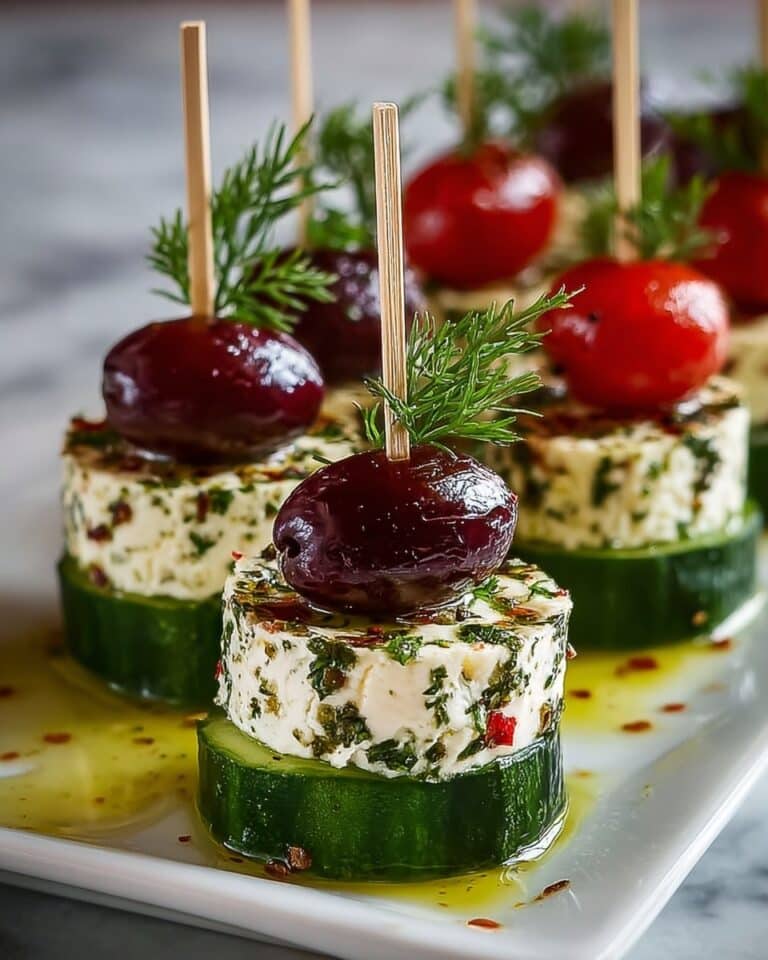 Greek Feta and Cucumber Bite Skewers Recipe