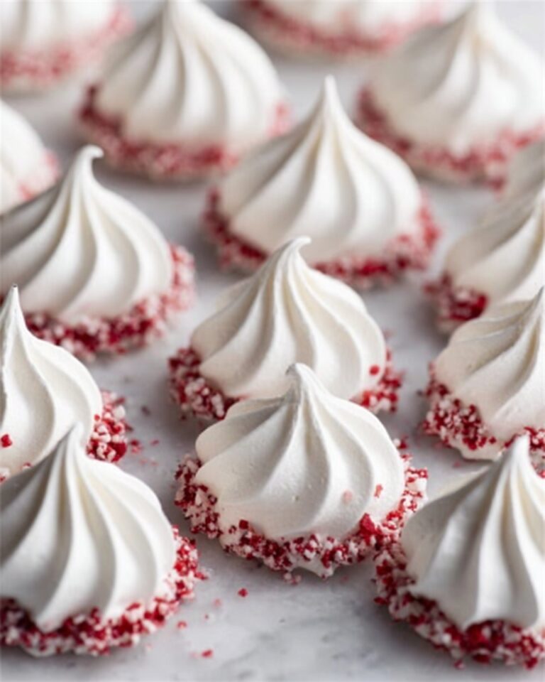 Peppermint Meringues with Vegan Dark Chocolate and Crushed Peppermints Recipe