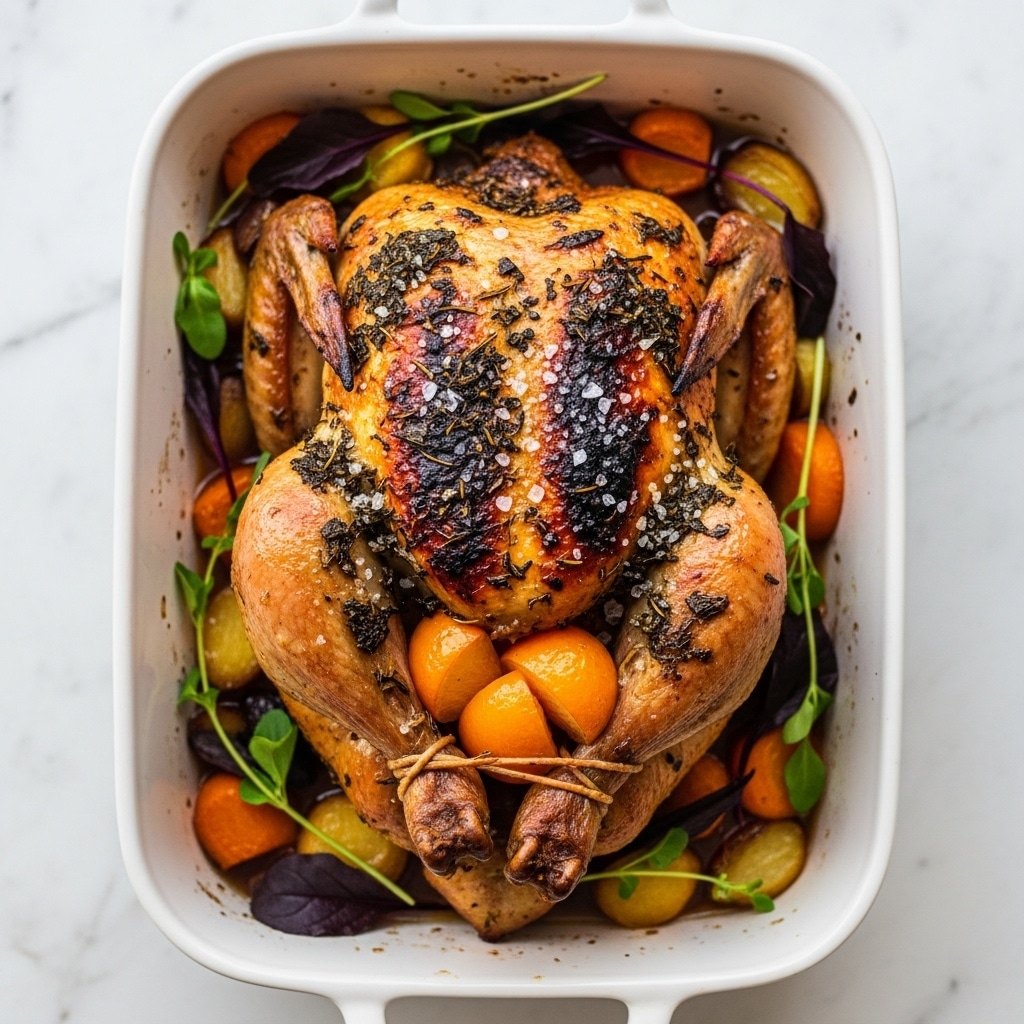 Apple Cider Roasted Chicken with Figs, Apples, and Herbs Recipe