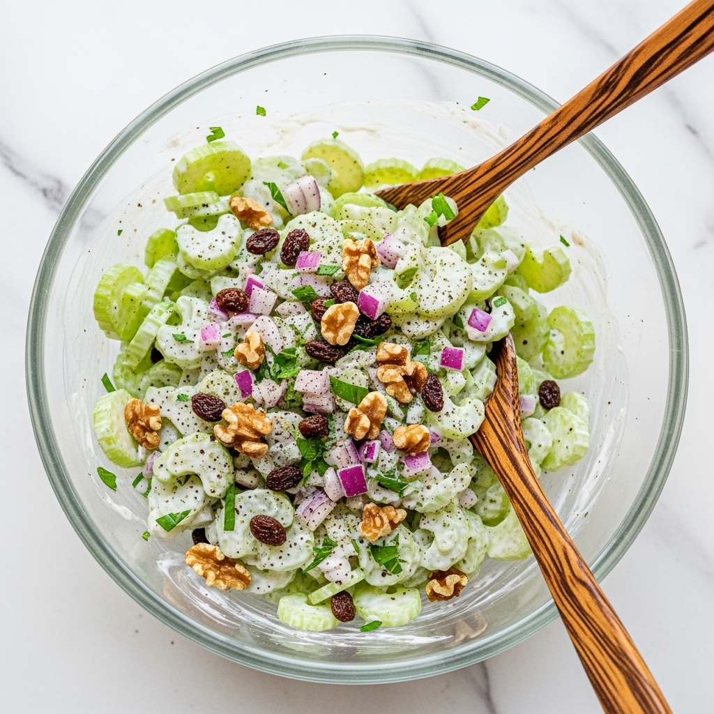 Creamy Celery Salad with Walnuts and Raisins Recipe