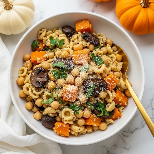 One Pot Fall Vegetable Orzo and Chickpeas Recipe
