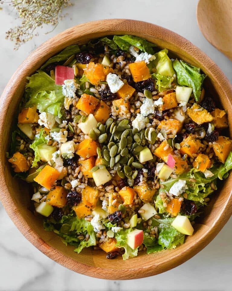 Roasted Butternut Squash and Farro Salad with Honey Balsamic Vinaigrette Recipe