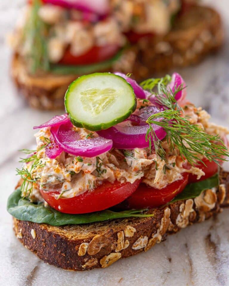 Sardine Toast with Dill, Lemon, and Fresh Veggies Recipe