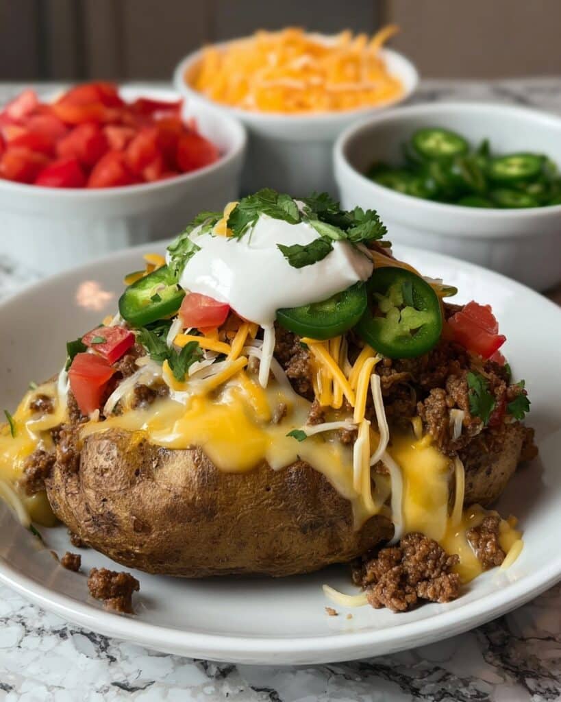 Taco Stuffed Baked Potatoes Recipe