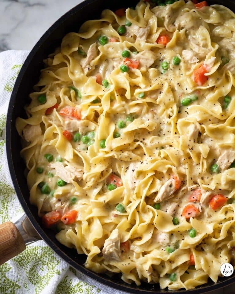 Chicken Pot Pie Noodle Skillet Recipe