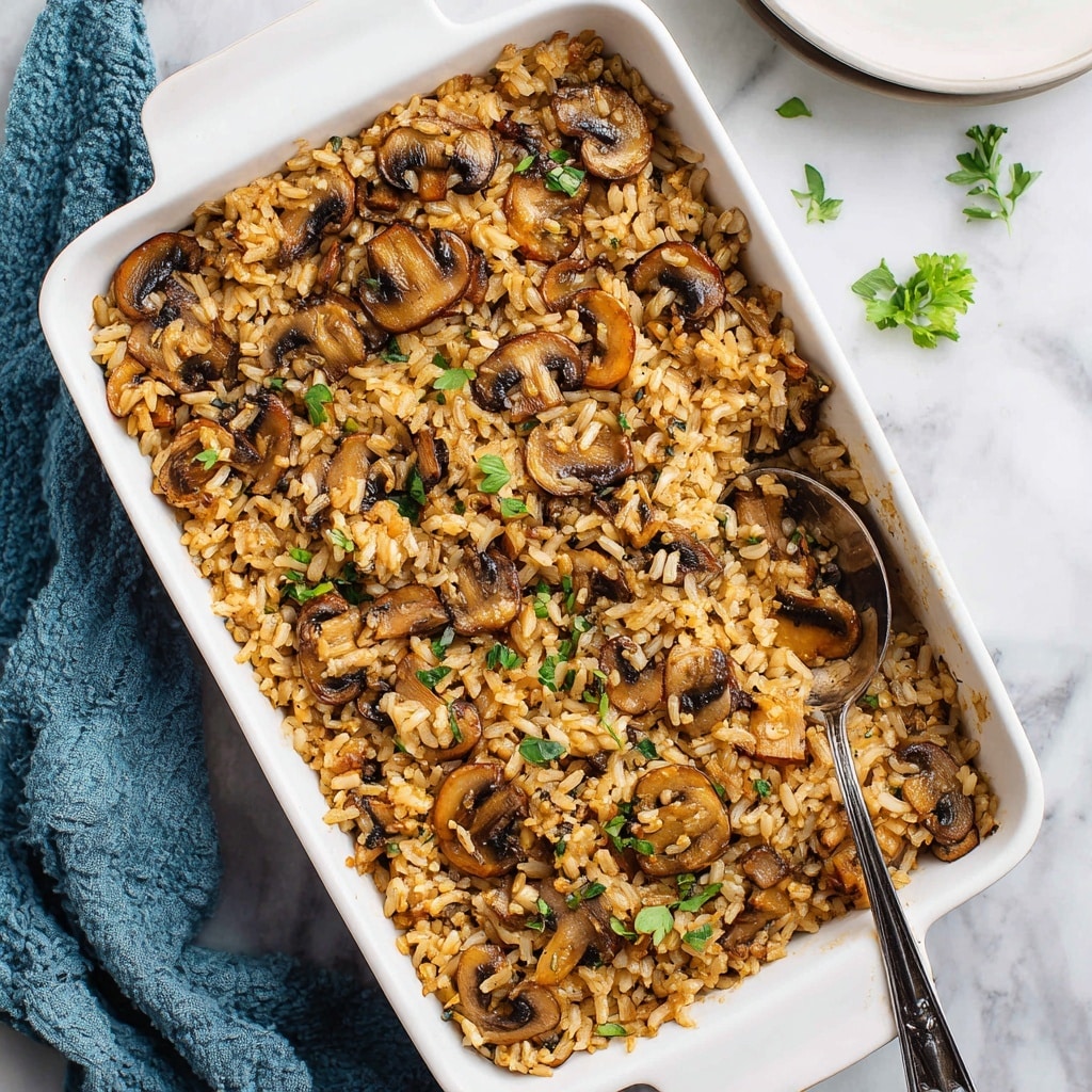 Mushroom Rice with French Onion and Parmesan Recipe