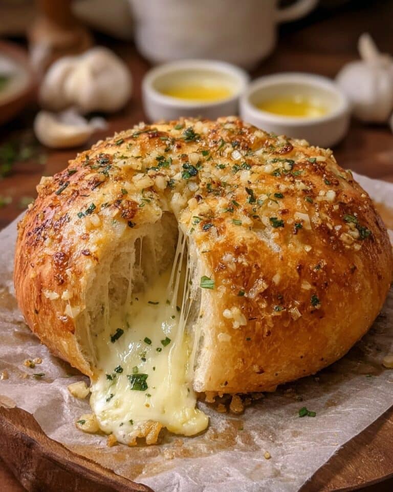 Giant Cheese-Stuffed Garlic Butter Pizza Dough Bomb Recipe