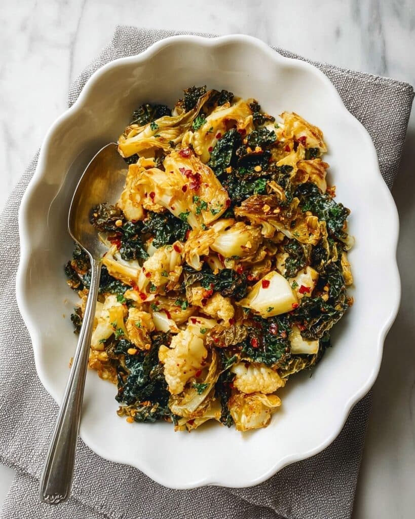 Garlic Sautéed Cabbage and Kale Skillet Recipe