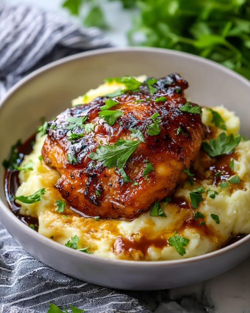 Chicken Thighs With Smoked Gouda Mashed Potatoes Recipe