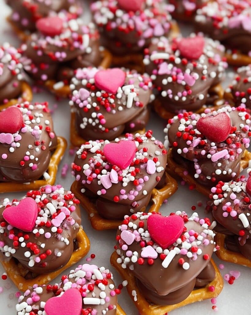 Valentine’s Day Caramel Pretzel Bites Recipe