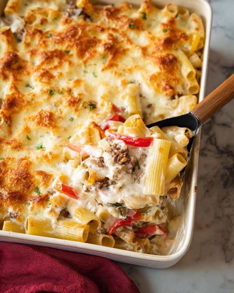 Philly Cheesesteak Pasta Bake Recipe