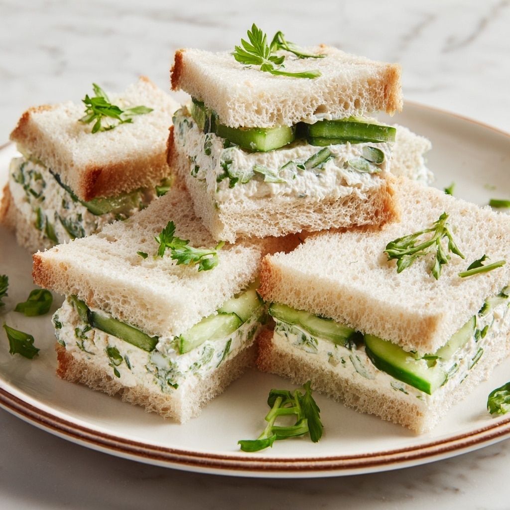 Cucumber Sandwiches with Herbed Cream Cheese Recipe