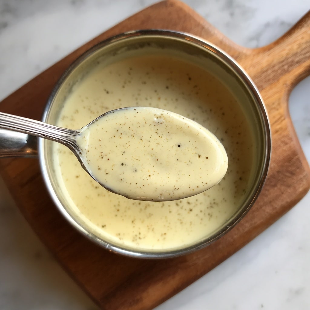 A clear glass jar filled nearly to the top with a pale yellow powder that has small dark specks mixed in, giving the texture a slightly grainy look. A metal spoon scoops a heaping amount of this powder above the jar, showing the fine crumbly texture more closely. The background and surface are softly blurred with warm light, emphasizing the jar’s contents. The setting is on a white marbled texture. photo taken with an iphone --ar 4:5 --v 7