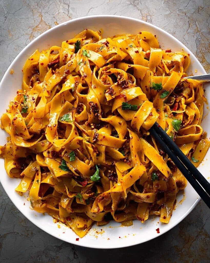 10-minute Spicy Chilli Garlic Oil Noodles Recipe