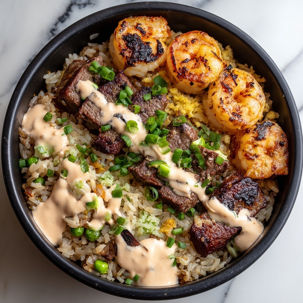Steak and Shrimp Fried Rice with Yum Yum Sauce Recipe