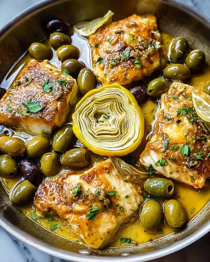 Mediterranean Lemon Chicken with Artichokes & Olives Recipe