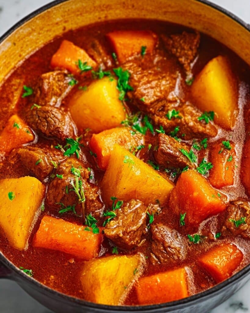 Carne con Papas: Flavorful Mexican Beef Stew with Potatoes and Fresh Cilantro Recipe