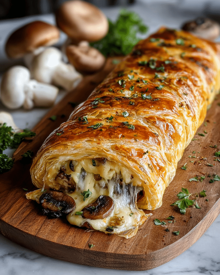 Savory Mushroom & Gruyère Puff Pastry Braid Recipe