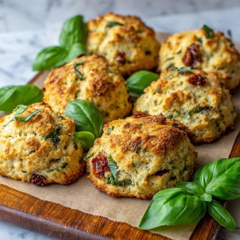 Chickpea Biscuits with Sundried Tomatoes, Spinach, and Fresh Basil Recipe