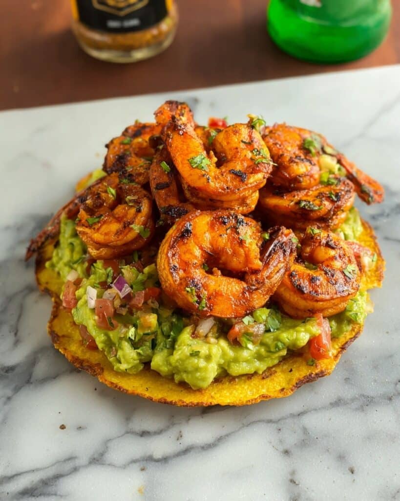 Chili Lime Shrimp Tostadas with Chipotle Mayo Recipe